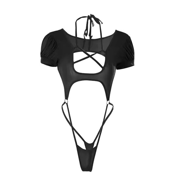 Grey Cutout Bodysuit (One Size) - Must-Have Lingerie! - Picture 2 of 4